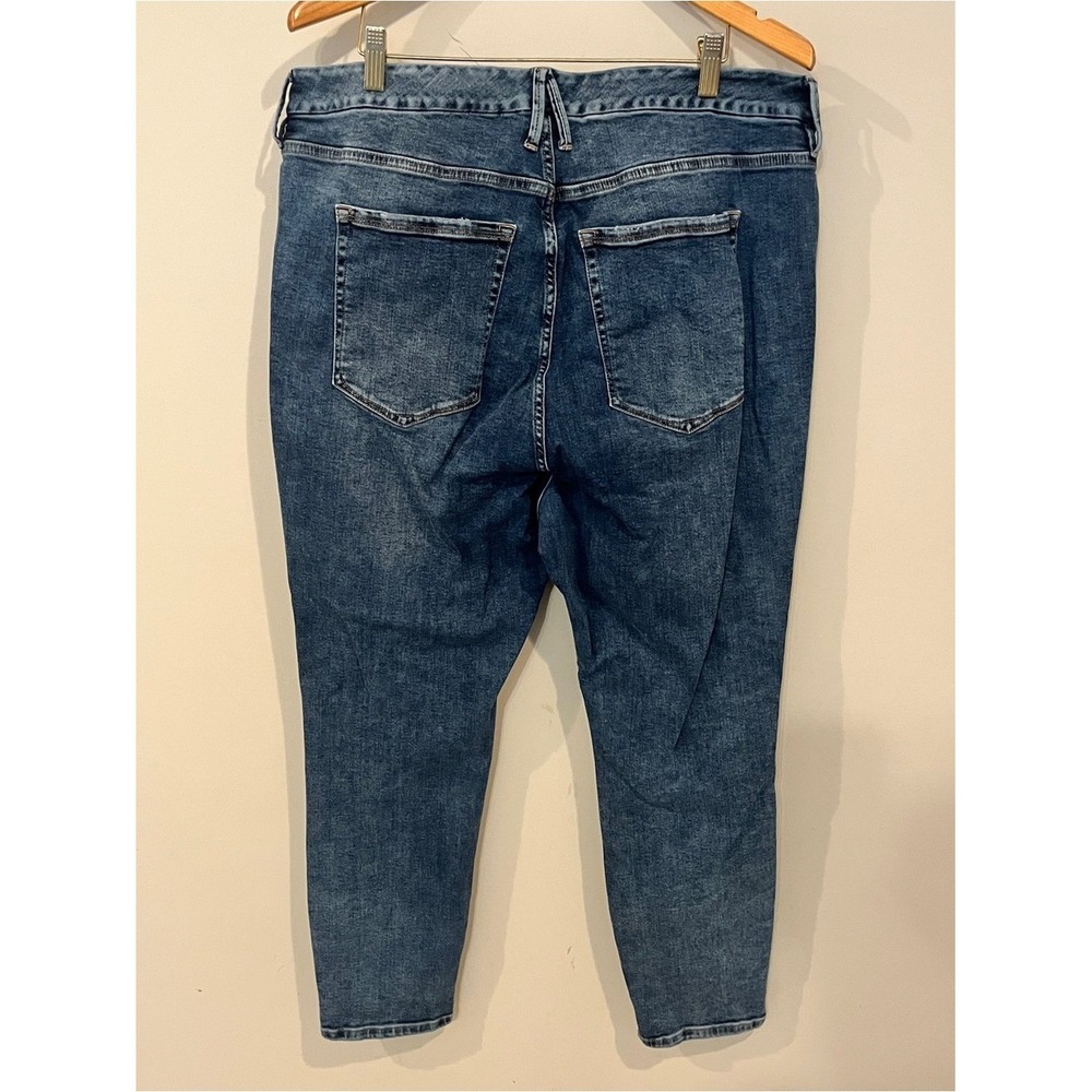 Good American Good Legs Crop Jeans Skinny Distressed Blue 20 High Rise Denim - Picture 2 of 7